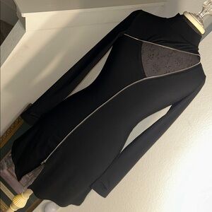 Elegant Black Foxblood Dress with Zipper